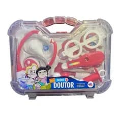 Maleta Kit Médico Vermelha Brinquedo Educativo de Profissoes Vermelha