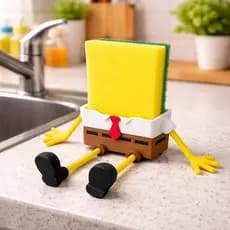 Suporte de Esponja Bob Esponja 3D Criativo Geek Cozinha Decorativa