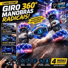 Carro Controle Remoto 360° com Sensor de Gestos, Luzes LED, Música e Fumaça – Stunt Drift Infantil