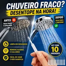 Kit 10 Escovas de Limpeza para Chuveiro Desentupidoras de Furos – Remove Sujeira e Calcário