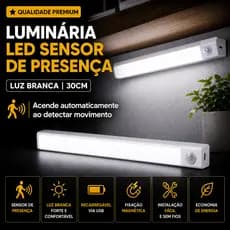 Luminária LED Sensor de Presença Recarregável Premium