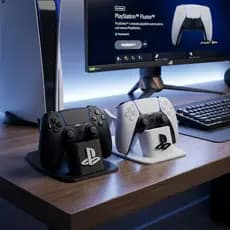 Suporte Duplo para 2 Controles PlayStation PS4 PS5 DualSense Organizador de Mesa Gamer
