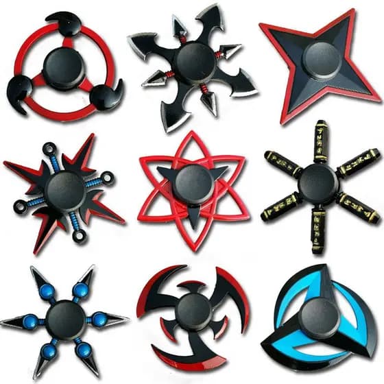 Spot Naruto Shuriken Spinner com ponta dos dedos, brinquedo anti-stress, girador de ponta dos dedos de metal criativo para crianças adultas