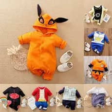 Anime Naruto Kurama filhote Macacão Bebê Romper Dragon Ball Manga Longa Sasuke Uzumaki Roupa Menino.