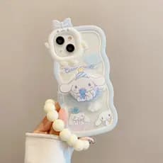 Capinha iphone 17 Pro Max Air 11/12/13/14/15 Pro max Tudo Incluído Bracelet Protetora De Silicone Canela Fofa