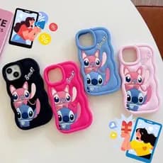 Capinha iphone 16promax 15pro 14 13 12 11 78plus xsma Silicone Disney Monster Stitch