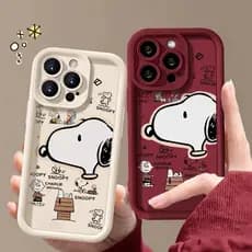 Capinha iphone 11/12/13/14/15/16 Pro max,Capa de telefone resistente a choques,Anime,Snoopy
