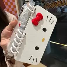 Capa de telefone para Notebook HelloKitty Bow, transparente, iPhone 17 Air 11 16 15 14 13 12 Pro Max Plus XS XR X