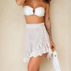 Saia De Praia Tricot Saida De Praia Feminina Ajustável  | Verão