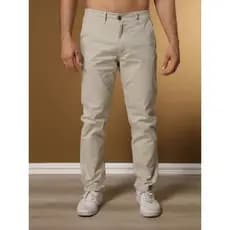 Calça de Sarja Social Masculina Bolso Embutido Slim Fit com Lycra-Esporte Fino