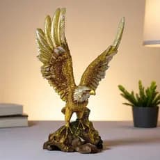 Enfeite Águia em Resina – Estátua de Luxo para Decoração de Rack, Estante, Mesa ou Escritório