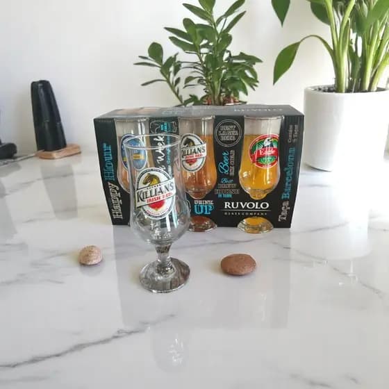 Jogo De Taças Para Cerveja Barcelona 370ml 6 Peças Copos de Vidro Coisas Diferentes Para Casa