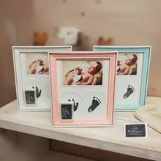 Porta Retrato Quarto Bebê Pezinho Mãozinha com Carimbo Quadro Maternidade Recém Nascido Pet