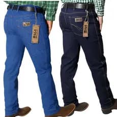Kit 2 Calça Masculina Country Rodeio Com Elastano Tradicional Reta para Botas e Botinas