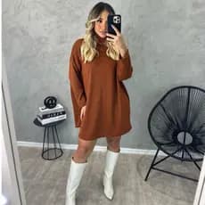 Vestido Poncho Feminino Lanzinha Gola Alta Manga Longa Inverno blusa frio moda junina presente