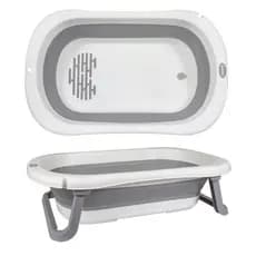 Super Banheira Infantil Dobrável 35L Antiderrapante KaBaby - Cinza