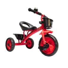 Triciclo Infantil Vermelho 3 Rodas Motoca Cesta Buzina - PlayDuc