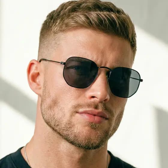 Óculos de Sol Hexagonal Armação em Metal Hexagonal Clássico Retrô Aviador uv400 Feminino Masculino