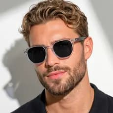 Óculos de Sol Tulum Cristal e Preto Ônix Hexagonal Premium Vintage Retrô uv400 Feminino Masculino