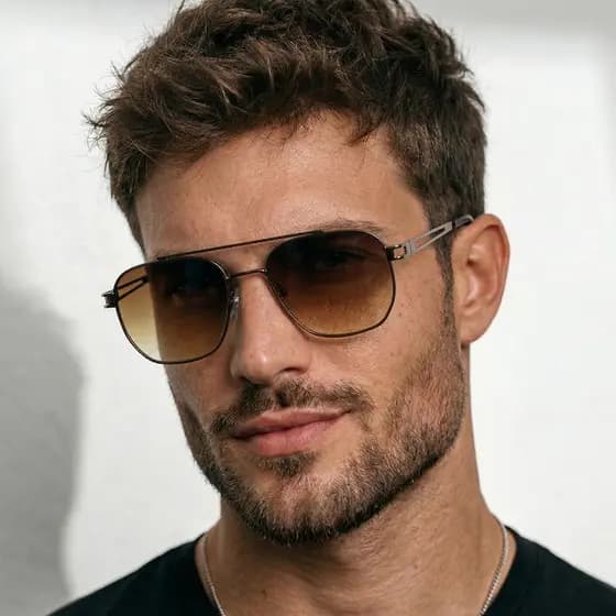 Oculos de Sol Marrom Café Premium Metal Fino Elegante Classico Tendencia uv400 Masculino Feminino