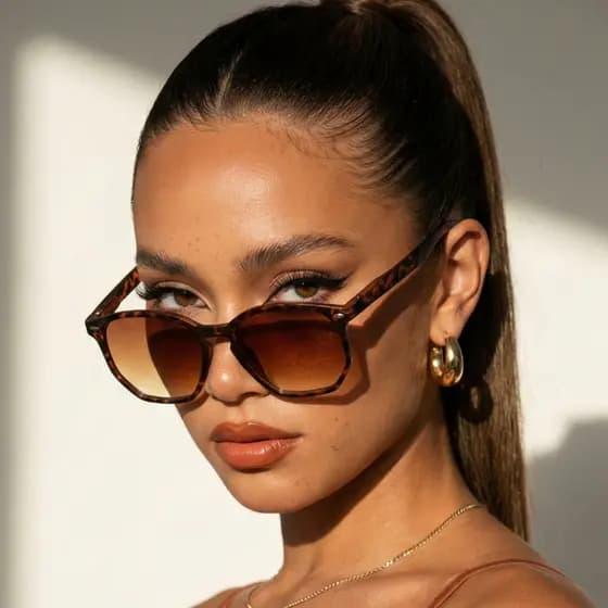 Oculos de Sol Hexagonal Tartaruga Original Premium Blogueira Tendencia Classico uv400 Feminino
