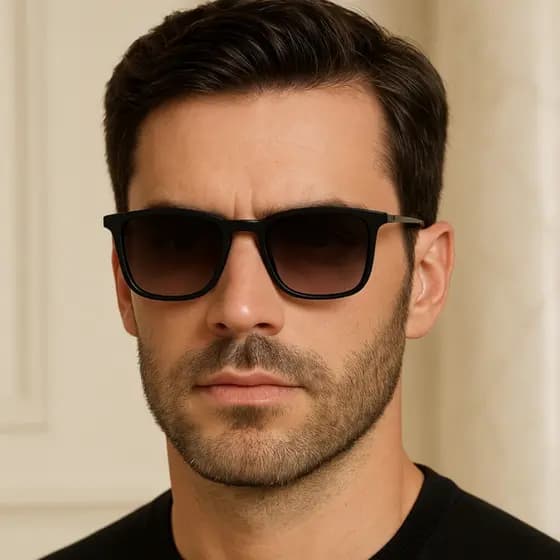 Óculos de Sol Quadrado Preto Degradê Premium Tendencia Vintage Classico uv400 Masculino Feminino