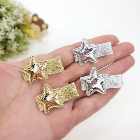Presilhas Bebê Estrelinhas Natal / Hair Clips Estrela / Mini Bico de Pato / Tamanho PP