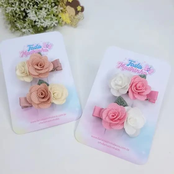 Hair Clips Flores ALTA QUALIDADE - Presilha Infantil Parzinho