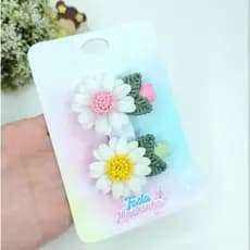Par Presilhas Flores Margaridas ALTA QUALIDADE / Hair Clips / Flor Margarida / Parzinho Bico de Pato / Aniversário Festa