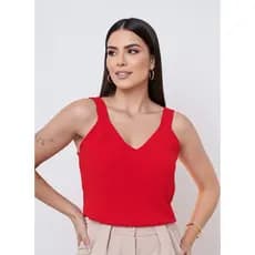 Blusa Regata Feminina Lisa Básica Tecido Duna Blusinha Elegante Alça Larga Grossa