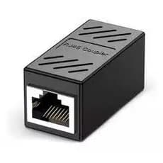 Adaptador Emenda Rj45 Lan Rede Cat 5 6 7 Conector Blindado preto