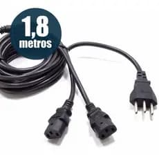 Cabo de Força ATX - Y 1x2 Para Pc E Monitor 1,8 Metros Monitor