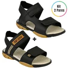 Kit 02 Pares Sandália Papete Infantil Menino Masculina Ajustável Solado Leve Flexível Antiderrapante
