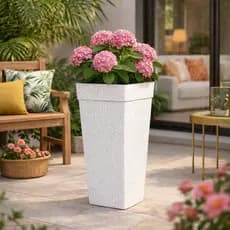 Vaso Coluna Rattan 17,5 litros para Jardim Flores Vaso de Planta Decorativo