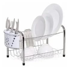 Escorredor de Pratos Secador Rei com Porta Copos e Talheres Mimo Niquelart N378
