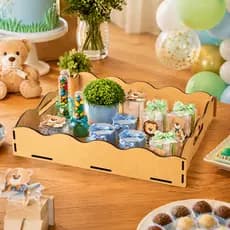 6 Caixas Organizadoras Bandeja MDF Cru Grande Ideal Para Kits Presente Cosméticos E Artesanato M48