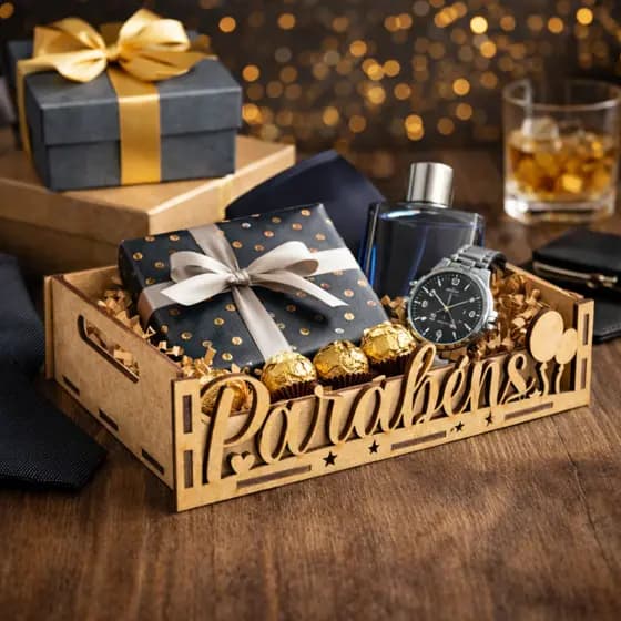 Jogo 10 Caixinhas Bandeja MDF Parabéns Ideal para Lembrancinhas Personalizadas M24