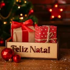 Conjunto 12 Caixinhas MDF Personalizadas Feliz Natal Lembrancinha Decoração