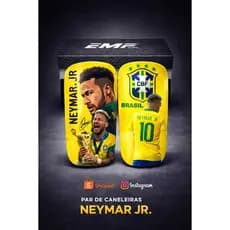 Caneleira Neymar Jr Personalizada ⚽ Santos e Brasil | Proteção Leve Futebol Adulto/Infantil