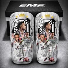 Caneleira Neymar Jr Personalizada ⚽ Santos e Brasil | Proteção Leve Futebol Adulto/Infantil