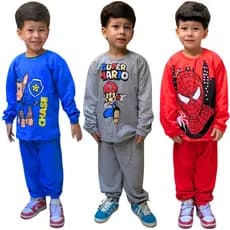 Kit 6 Peças De Moletom Infantil Gola Redonda Sendo 3 Calças + 3 Blusas 2AO8 Anos