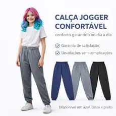 Calça Jogger Infantil Feminina Moda Inverno 4 ao 16