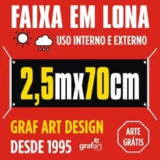 Faixa em Lona 250x70cm Faixa Promocional