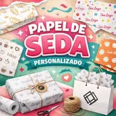 Papel Seda 30x50cm 100 Peças - Personalizado com seu Logo