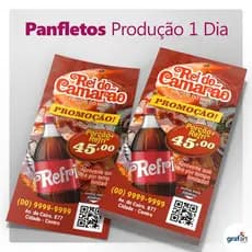 250 Panfletos Frente e Verso 1 Dia Produção Coloridos Folheto Flyer Panfleto Personalizado 20x15cm Papel Couchê Brilho
