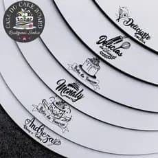 Kit  10 Cake Board Personalizado com Logo MDF Branco 3mm Confeitaria