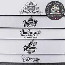 Kit 10 Cake Board retangular Personalizado com Logo em MDF Branco 3mm