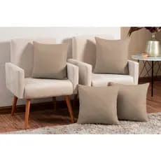 Jogo 2 Pares De Almofadas Mateladas 45cm x 45cm Para Sofá Sala Decoração