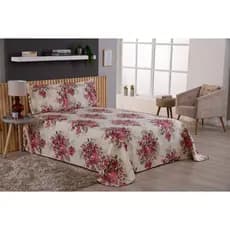 Colcha Cobre Leito Estampada Com Viés 3 Peças Várias Estampas