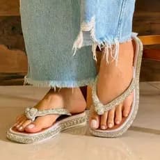 Sandalia Chinelo Brilhante Pandora Strass Qualidade Premium